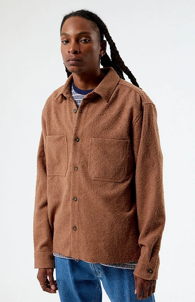 PacSun Brown Oversized Wooly Solid Shacket