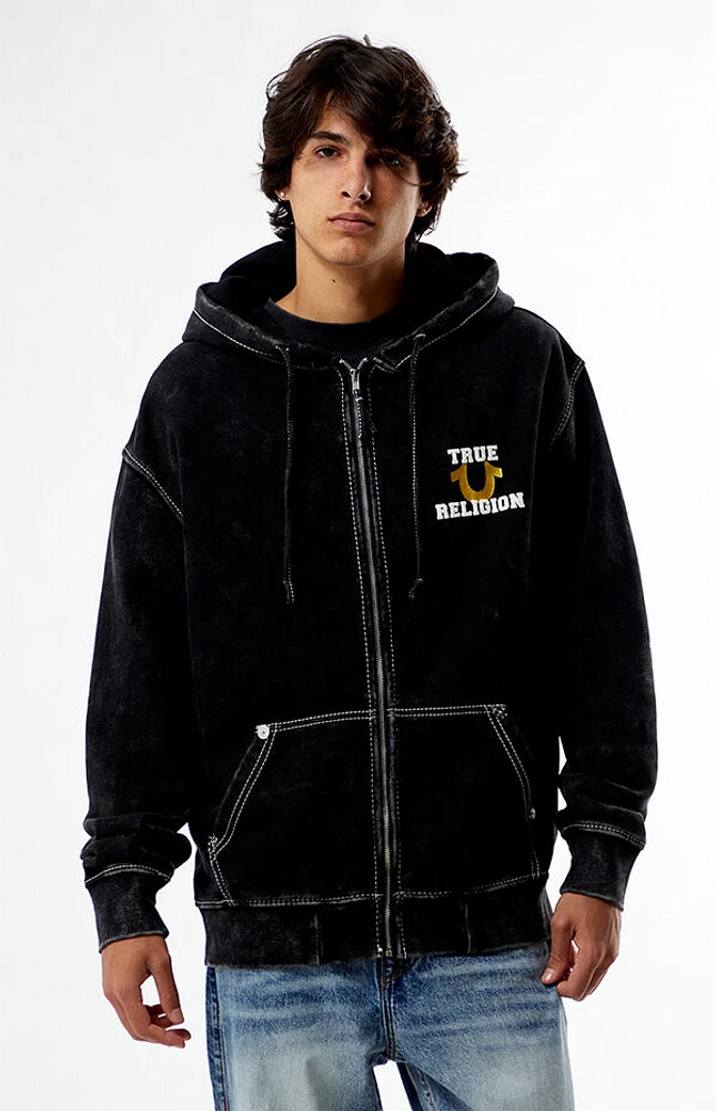 True Religion Big T Metallic World Tour Full Zip Hoodie