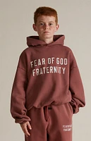 Fear of God Essentials Kids Crimson Heavy Fleece Hoodie