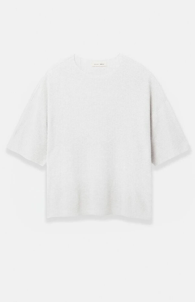 Fear of God Essentials Cloud White Waffle Knit Short Sleeve T-Shirt