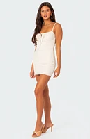 Edikted Alecia Textured Lace Mini Dress