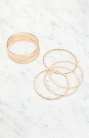 LA Hearts Textured Bangle Set