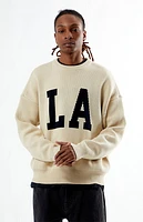 Pacsun Cream Los Angeles Crew Neck Sweater