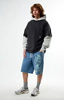 The Met x Pacsun Moon Flask Lily Baggy Denim Shorts