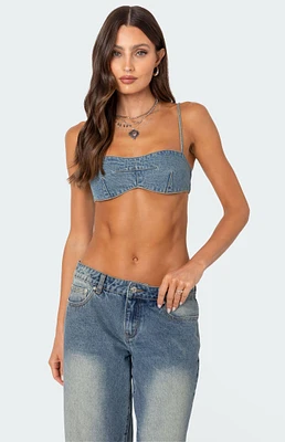 Edikted Brandy Denim Bralette