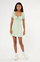 LA Hearts Tie Front Mini Dress