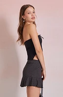 Beverly and Beck Polka Dot Ruffle Mini Skirt