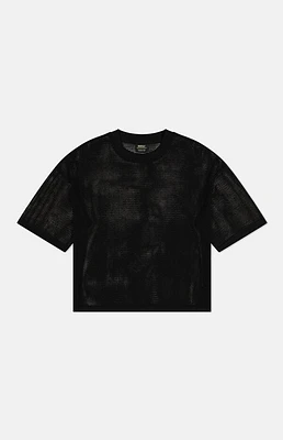 WeSC America Inc Black Mesh Cropped T-Shirt