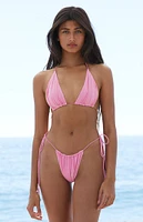 Riot Swim Pink Bixi Triangle Bikini Top