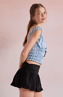 Beverly and Beck Eyelet Bow Micro Mini Skort