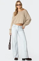 Edikted Aviv Wide Neck Oversized Sweater