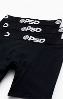 PSD Underwear 3 Pack Black Boxer Briefs