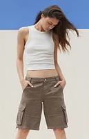 PacSun Tan Zip Off Low Rise Baggy Cargo Jeans