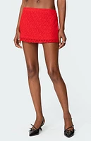 Edikted Amara Textured Lace Mini Skirt