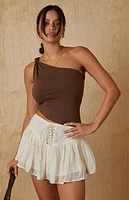 Your Favorite Lace Up Boho Mini Skirt