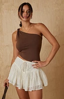 Your Favorite Lace Up Boho Mini Skirt