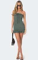 Edikted Terry Cloth Strapless Mini Dress