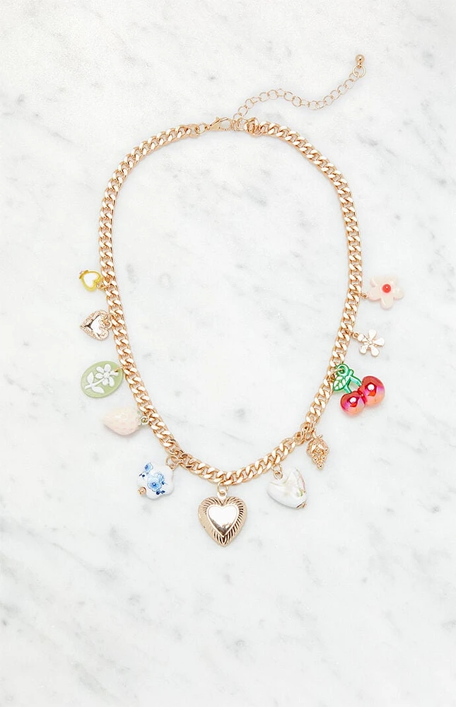 LA Hearts Heart Charm Necklace