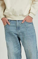 Pacsun Medium Indigo Pieced Baggy Jeans