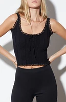 LA Hearts Lace Trim Sweater Tank Top