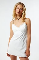 LA Hearts Lace Trim Mini Dress