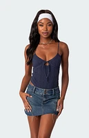 Lacey Knit Cut Out Bodysuit