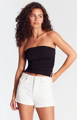 PacSun White Ripped High Waisted Denim Festival Shorts