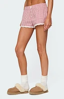 Edikted Vaughn Lacey Plaid Shorts