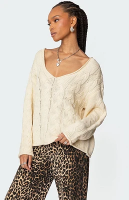 Edikted Inga Oversized Cable Knit Sweater