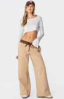 Edikted Contrast Embroidered Sweatpants