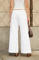 John Galt White Frankie Low Rise Baggy Pants