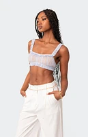 Gabi Ruffle Sheer Lace Bralette