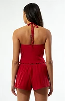 Est. PAC 1980 Hazel Pointelle Halter Tank Top