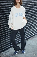 John Galt White New York Crew Neck Sweatshirt