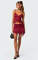 Edikted Ruby Ruffle Lace Mini Skirt