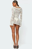 Edikted Manuela Distressed Knit Mini Dress