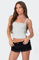 Edikted Kaia Polka Dot Tie Back Top