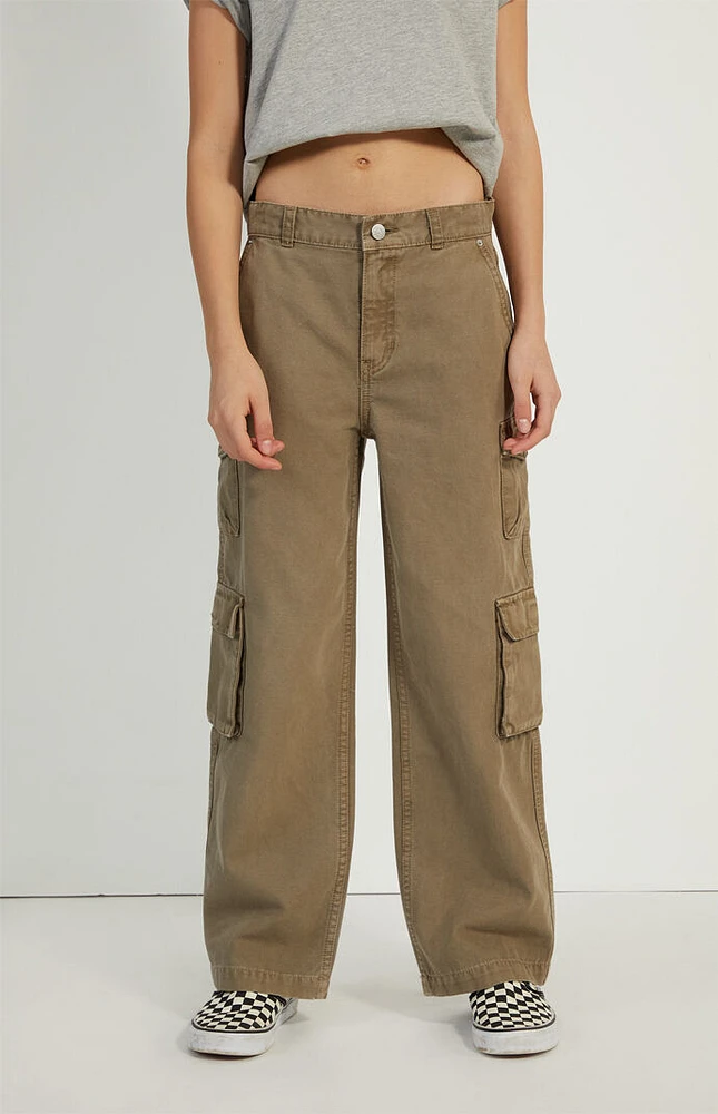 PacSun Kids Olive Baggy Cargo Jeans
