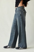 Pacsun Zoe Low Rise Girlfriend Jeans Dark Blue