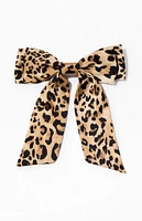 LA Hearts Leopard Double Bow Barrette