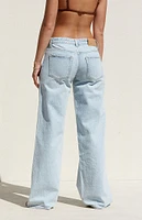 PacSun Light Indigo Drawstring Low Rise Baggy Jeans