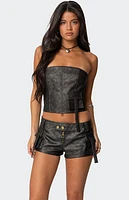 Edikted Ryan Faux Leather Cargo Corset