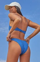 Pacsun Blue Floral California Scoop High Cut Bikini Bottom