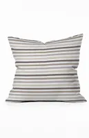 Beige Striped Outdoor Throw Pillow