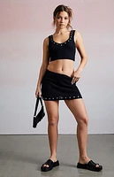 Third Charm Leila Studded Micro Knit Mini Skirt