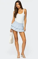 Edikted Kayla Ruffled Eyelet Mini Skirt