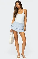 Edikted Kayla Ruffled Eyelet Mini Skirt