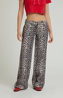 PacSun Casey Leopard Low Rise Baggy Jeans