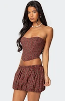 Edikted Marlene Plaid Lace Up Corset