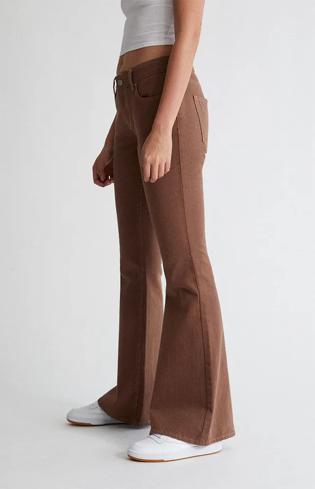 Eco Brown Low Rise Flare Jeans